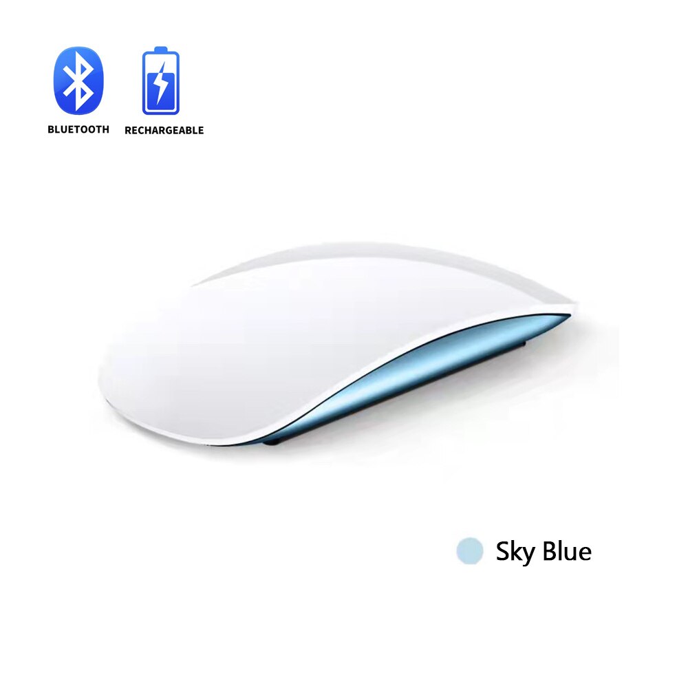 Arc Touch Magic Mouse 3 Type C Rechargeable Bluetooth 4.0 Wireless Mause Colorful Green Pink Ultra-thin Mice for Macbook Laptop: Sky Blue