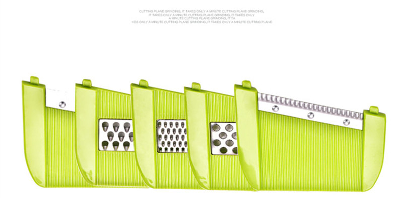 Mandolin grønnsaksskjærer gulrot rivjern julienne grønnsakshakker løkskjærer med 5 blader kjøkkentilbehør matlaging