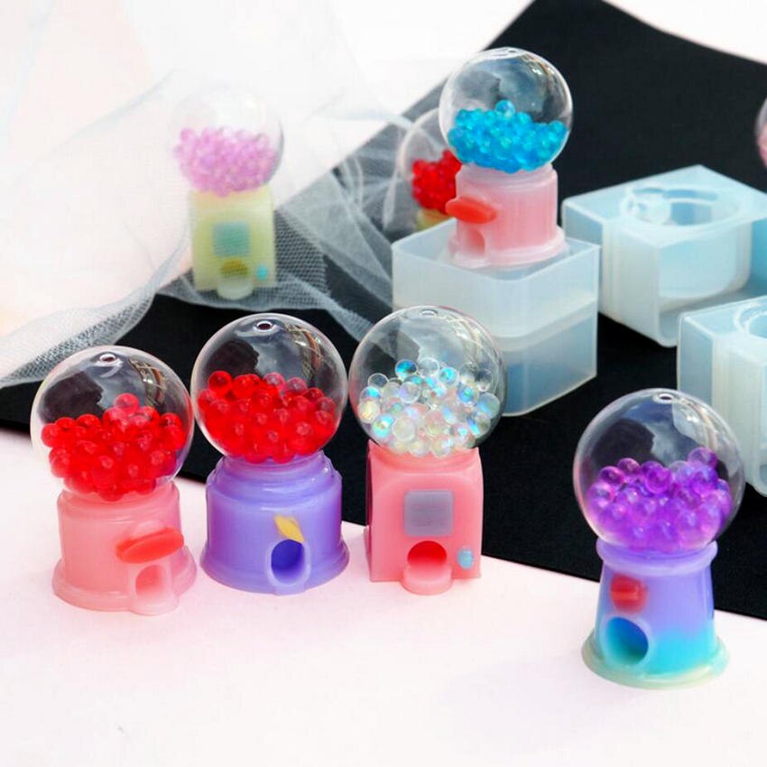 4sets Mix 3D Candy Machine Silicone Molds Epoxy Resin DIY Jewelry Making Tools Resin Craft Crystal Snow Ball Mould