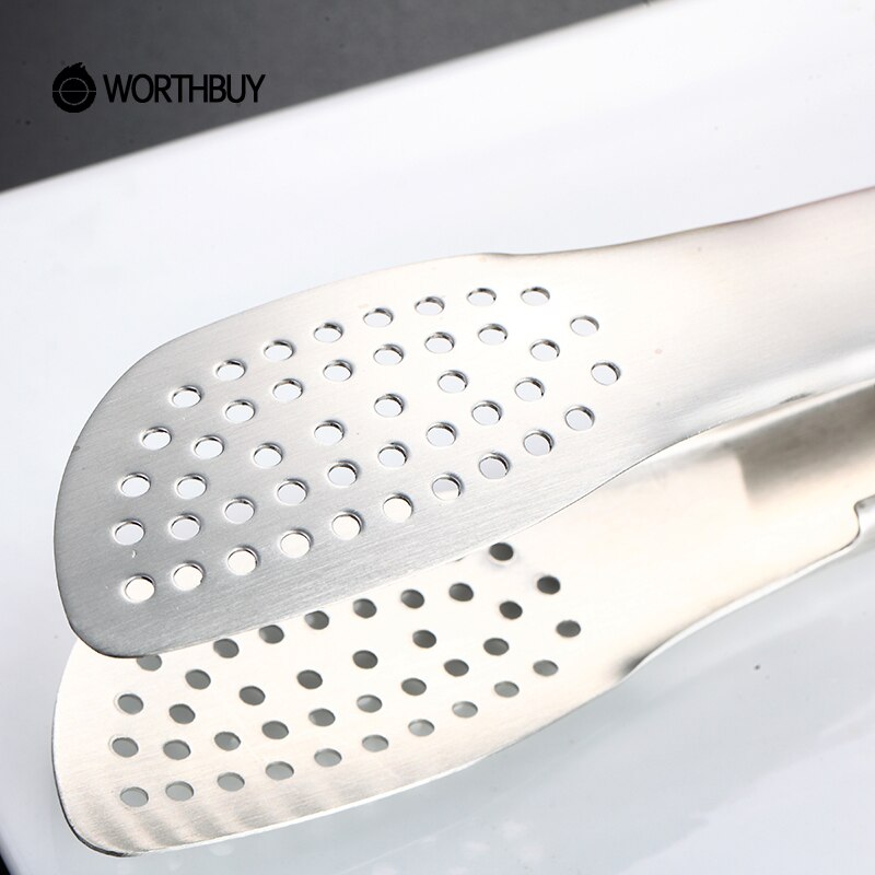 WORTHBUY-Pinzas para comida de acero inoxidable 304, pinza de cocina para barbacoa, utensilios de cocina, sartén antideslizante para ensalada, pinzas para servir, accesorios para cocina