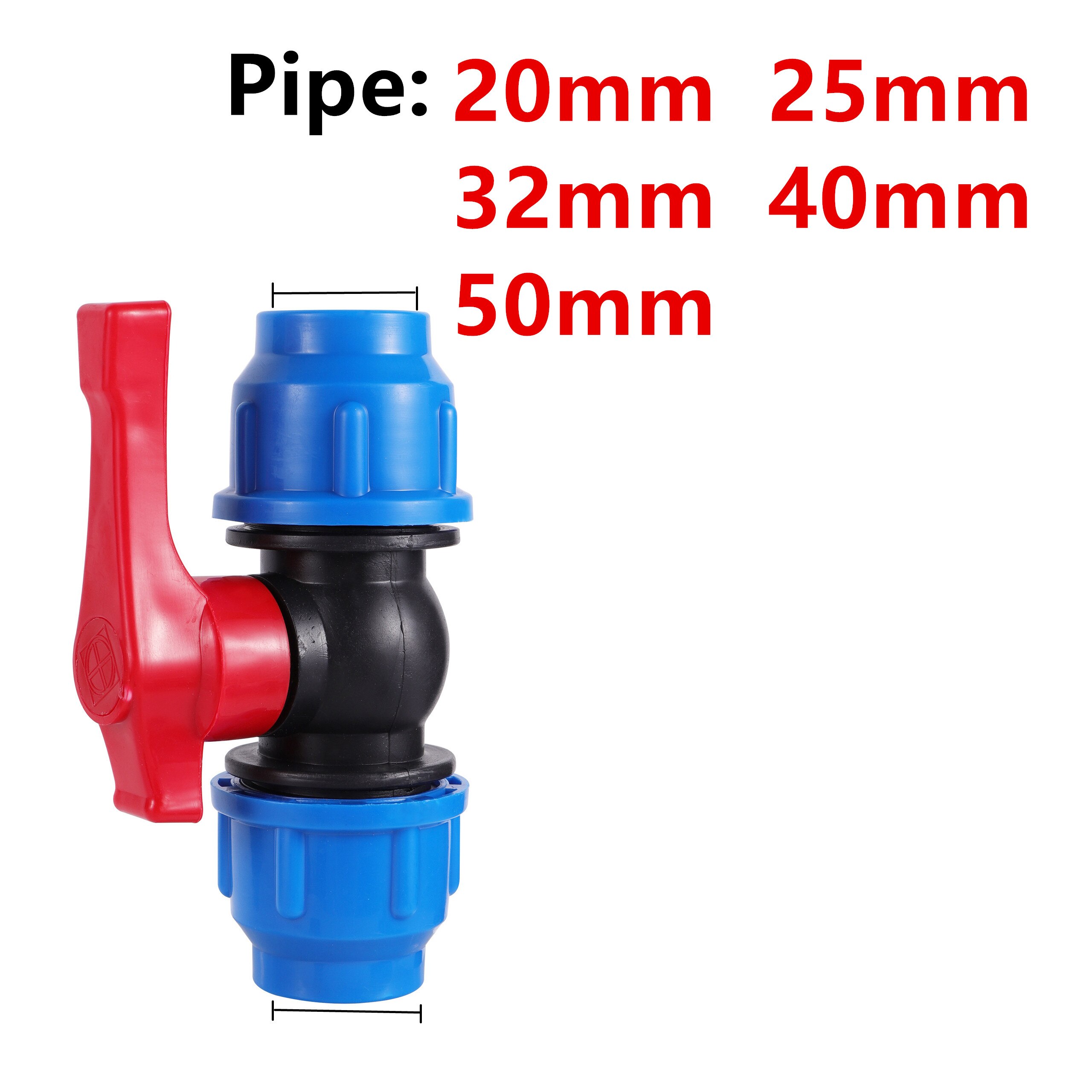 20/25/32/40/50mm PVC PE tubo grifo divisor de agua conector de válvula rápida de plástico jardín agricultura riego accesorios de tubería de agua: Grey / 1/2"