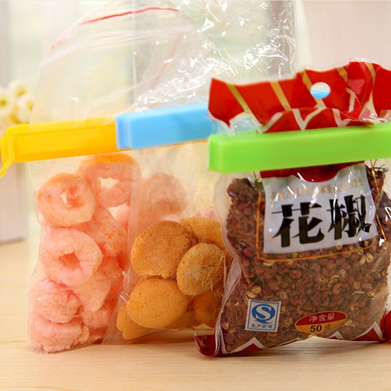 Bärbar förpackning återförslutare försegling plast vikklämma mat färsk hålla förvaring tätning klämma återanvändbar snackspåse pinne hemorganisatör