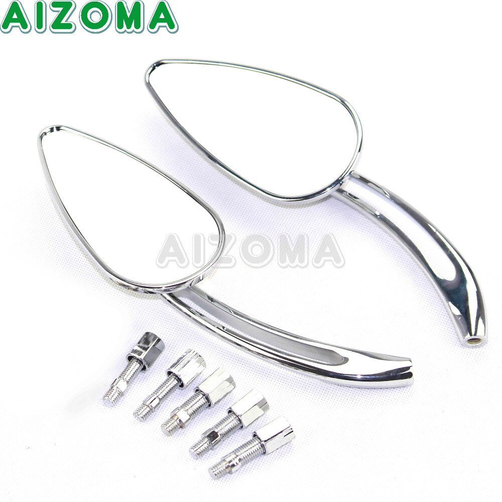 Espejos retrovisores cromados de 2 uds. Para motocicleta, espejo retrovisor lateral de aluminio para Harley Sportster Dyna Heritage, crucero Softail