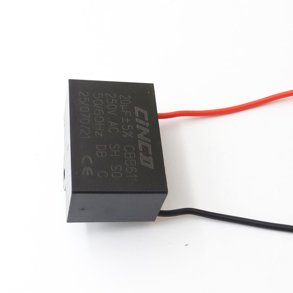 250V AC 20UF CBB61 2 wires Motor Run Capacitor Speed electric fanner ventilators exhaust fan capacitor start AC