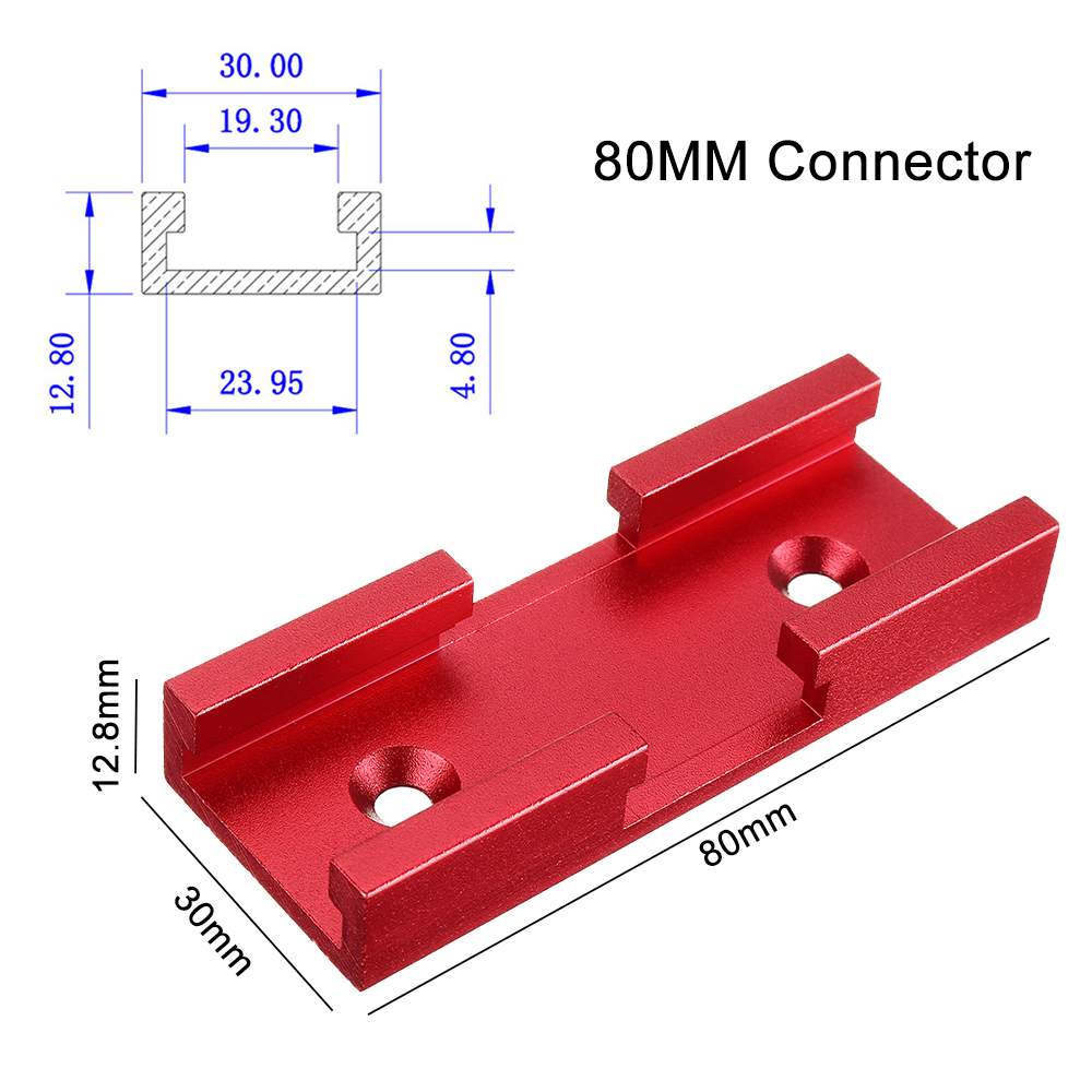 80 mm Aluminium alloy T-tracks Model T slot and Standard Miter Track Stop Woodworking Tool for workbench Router Table parts