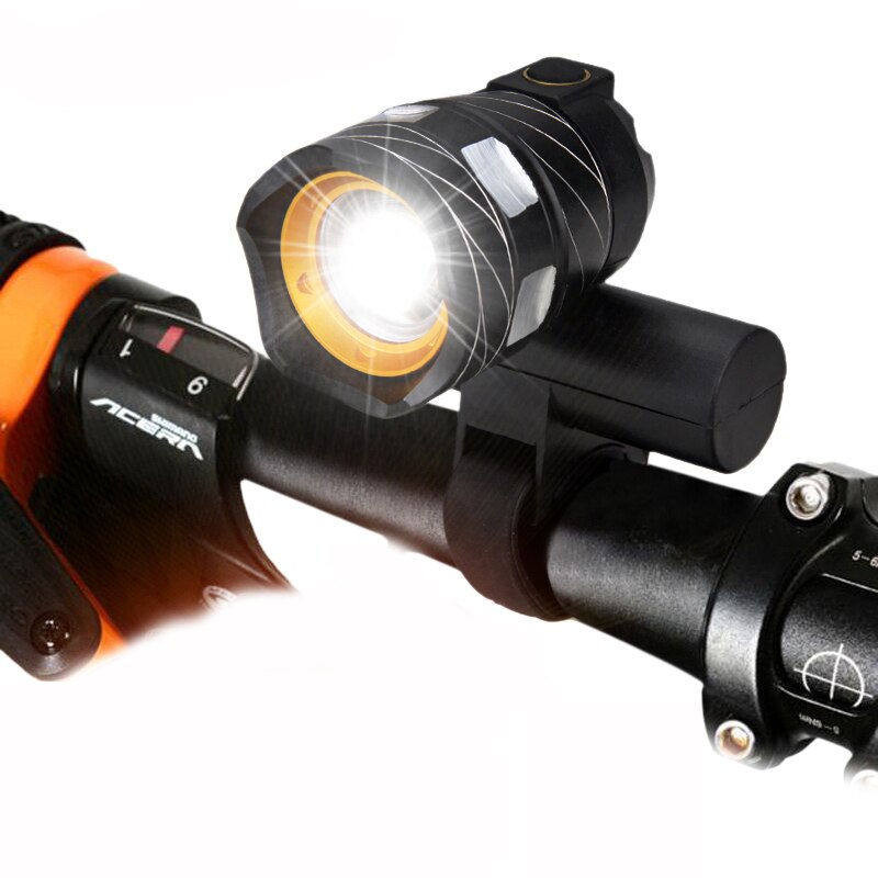 Waterproof USB Rechargeable Bike Light T6 LED Front Bike Headlight MTB Bicycle Lamp with Built-in Battery Cycling Accessories: Type2 Only Lamp