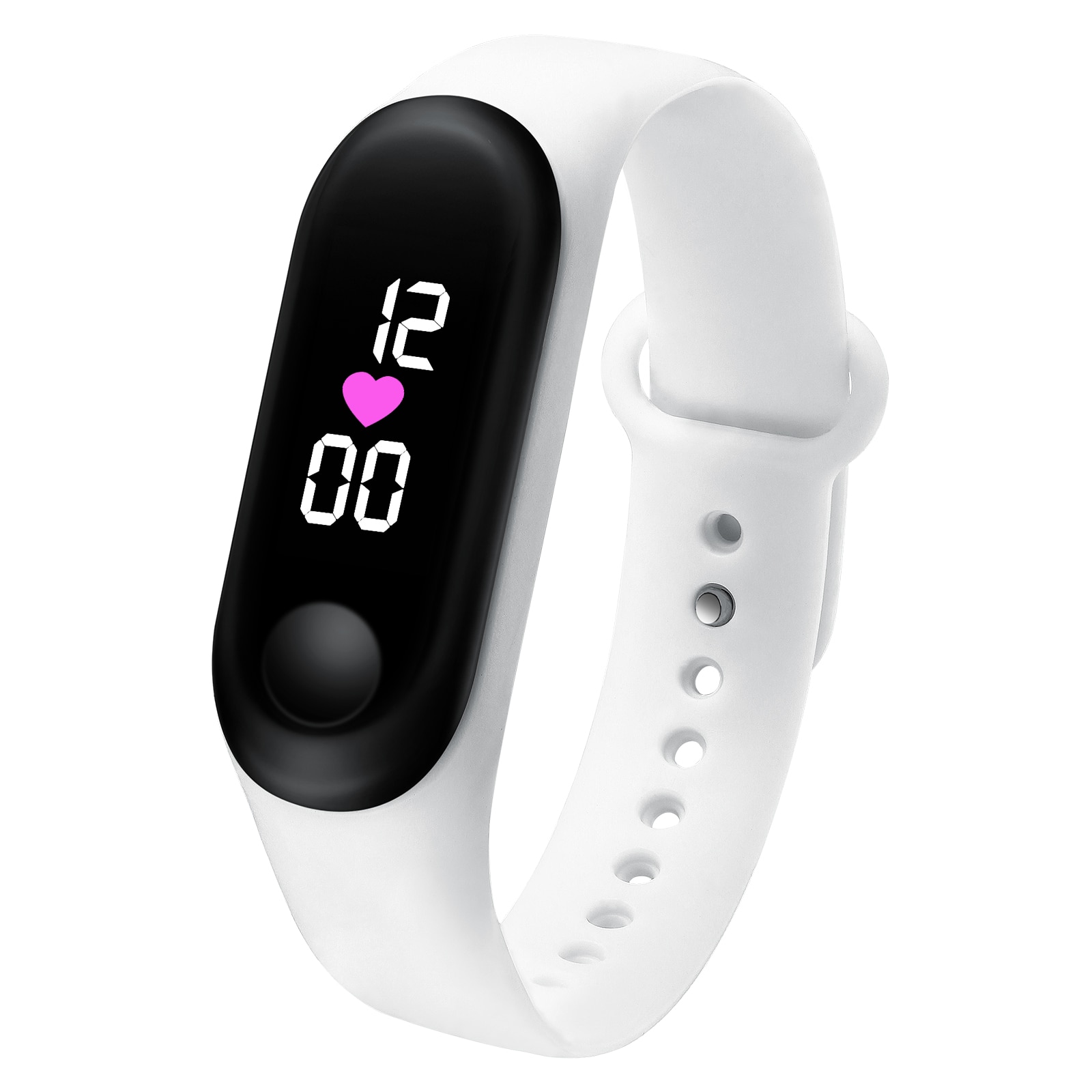 Reloj sencillo deportivo para hombre y mujer, reloj LED rectangular, reloj Digital electrónico resistente al agua para hombre y mujer, reloj Digital para parejas: M3H-White