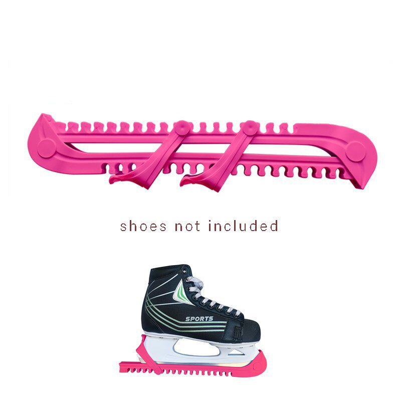 Par de patines de velocidad para patines, zapatos de patín con cuchilla de hielo, cubierta protectora de hoja nailon dura, antideslizante, resistente al desgaste, tamaño libre, 1 par: pink
