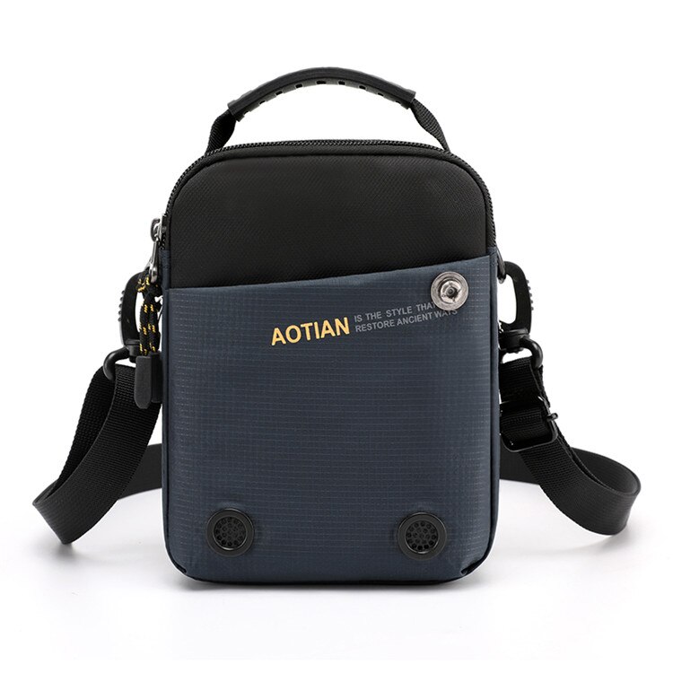 Men Bags Male Nylon Messenger Bags for Man Travel Business Crossbody Shoulder Bag Men's Outdoor Sports Mobile Phone Bag: Blue