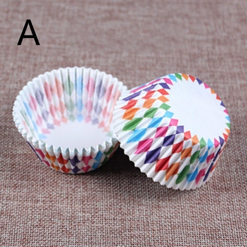 100 Stk/set Papier Cake Formulieren Cupcake Liner Bakken Muffin Box Cup Case Party Tray Cakevorm Decorating Gereedschap Muffin Cupcake papier: A