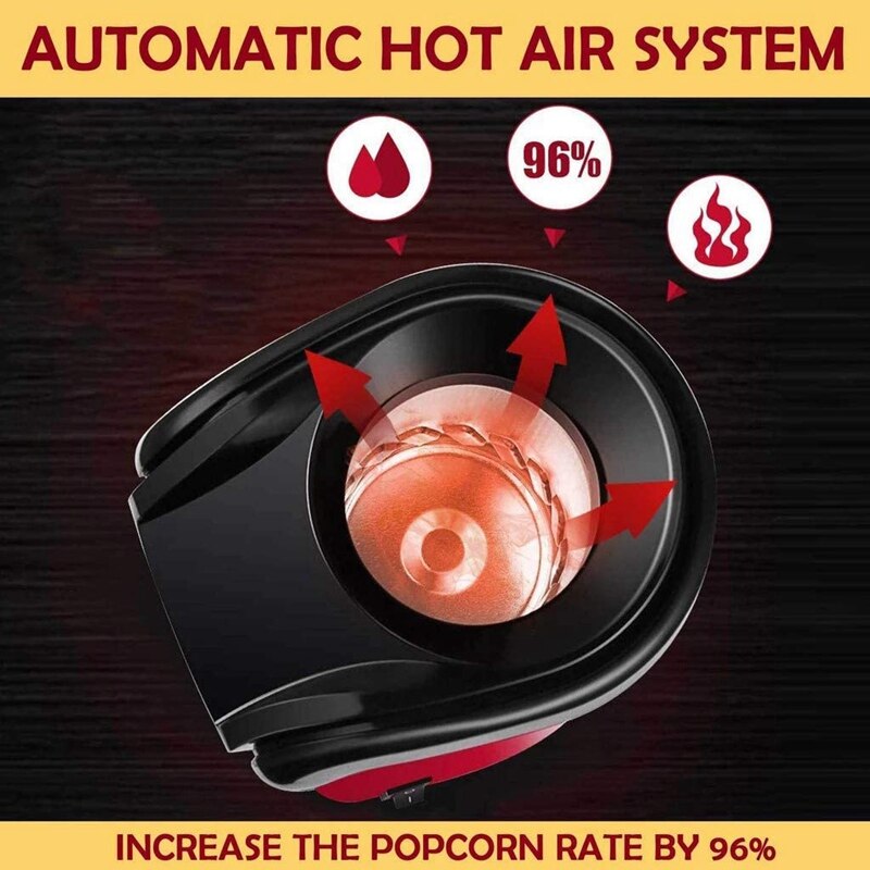 Popcorn Machine, Removable Air Popcorn Popper Maker for Home No Oil, Delicious Healthy Snack