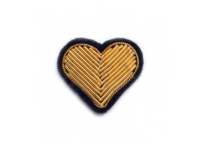 Hjerte silke broche broche indisk silketråd håndlavet broderet badge stof patch tøj dekoration