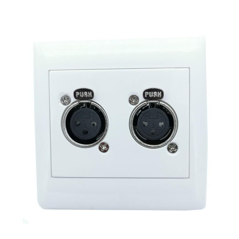 Wall Plate with Dual XLR 3-Pin Female Microphone Connector 86*86mm