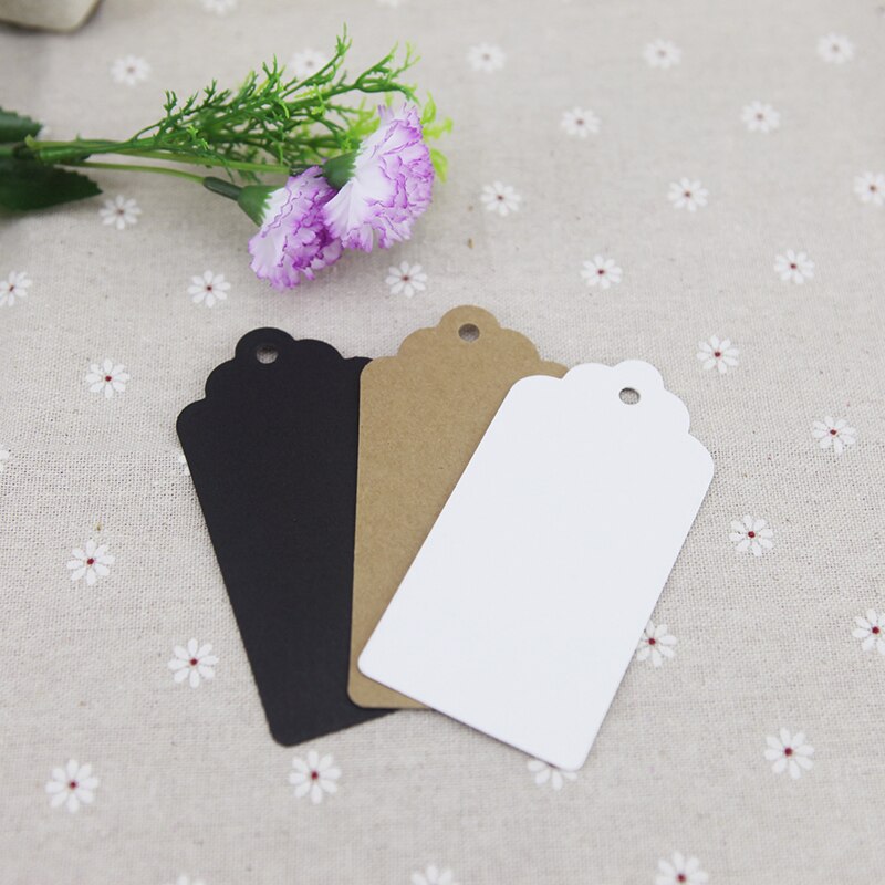 Etiquettes papier Kraft vierges 4x9cm 50 pièces/lot | Étiquettes à accrocher rectangulaires, pour emballage de mariage/fête d'anniversaire, dragées pour bonbonnières, étiquette de prix: 4.5x9cm / Kraft paper