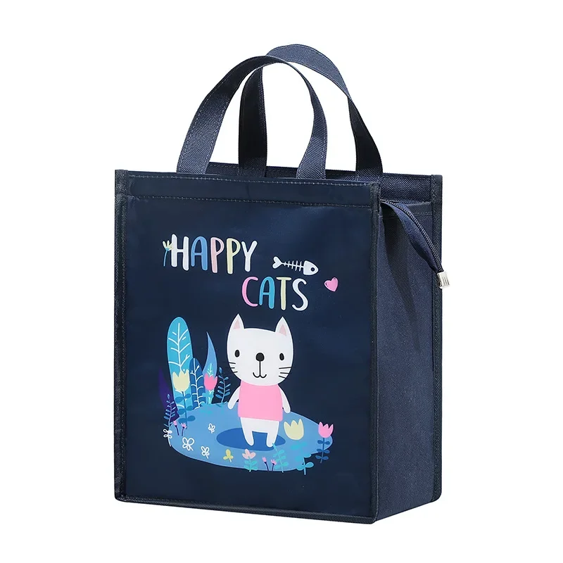 High-Capacity Portable Insulated Lunch Bag Women/Kid Picnic Work Travel Food Thermal Storage Container Bento Box Cooler Tote Bag: Brown