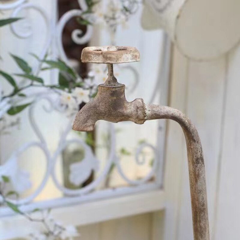 Outdoor Tuin Vogelbad Spa Met Metalen Kraan Bloempot Bad Tuindecoratie Wastafel Tuinieren Boodschappen Vogel Wastafel