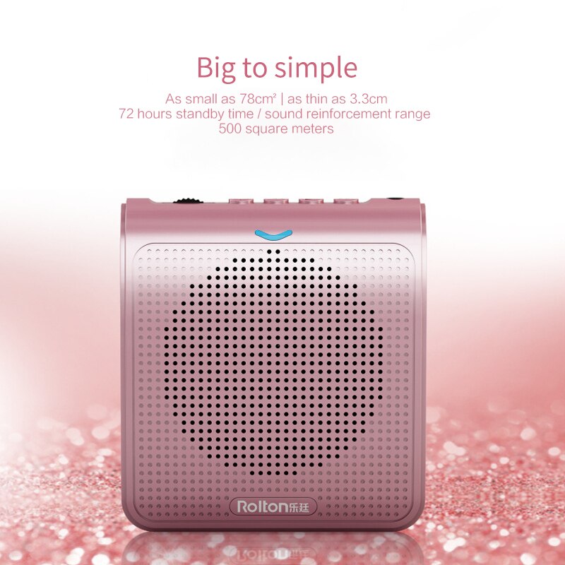 Rolton K100 Draagbare Luidspreker Mini Voice Versterker Microfoon Met Usb Ondersteuning Tf-kaart Voor Leraar Gids