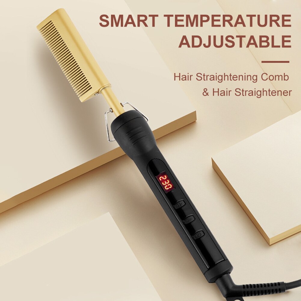 Hair Straightener Curler Ceramic Heating Tube Straightening Dual-purpose Curling Rod Straightening Curly Hair 3in1 Comb