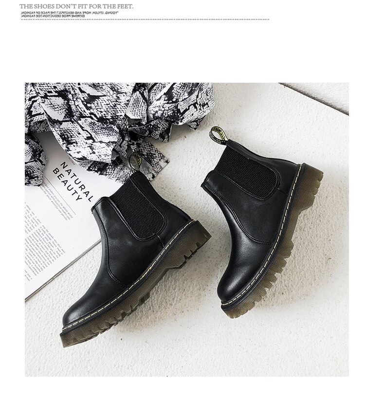 Dam läderstövlar vinter ankelstövlar casual snörning damskor svart platåkänga 2 botas mujer  k11-24: Mång / 5