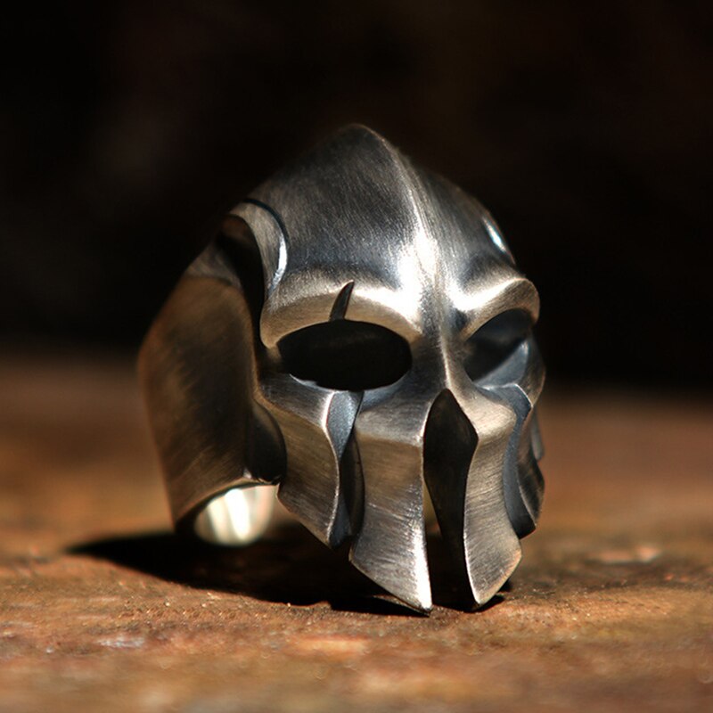 Spartan Ring Men and Women Single Ring Retro Trend Personality Skull Ring Open Ring Handmade Jewelry