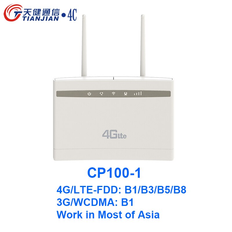 TIANJIAN 4G WiFi Router CPE external dual antenna 4G wireless modem hotspot WAN LAN port PPTP mobile 4g wireless router unlocked: CP100-1