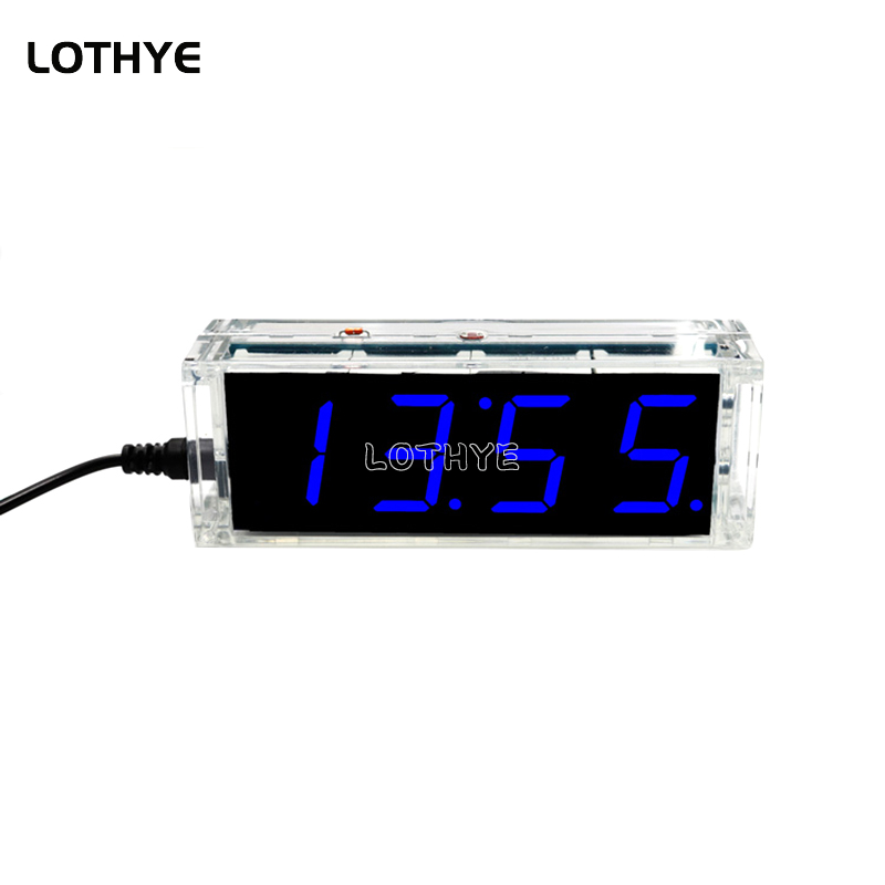 Kit de producción de reloj Digital LED, microcontrolador 51 multifunción, Kit de reloj electrónico DIY, alarma de hora, indicador de temperatura y fecha: Rojo