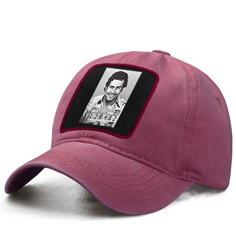 Gorra de béisbol de Pablo Emilio Escobar Gaviria para mujer, gorro de béisbol estilo Harajuku, Hip Hop, padre, camionero sólido, Snapback, Boinas de cola de caballo: Wine Red 6