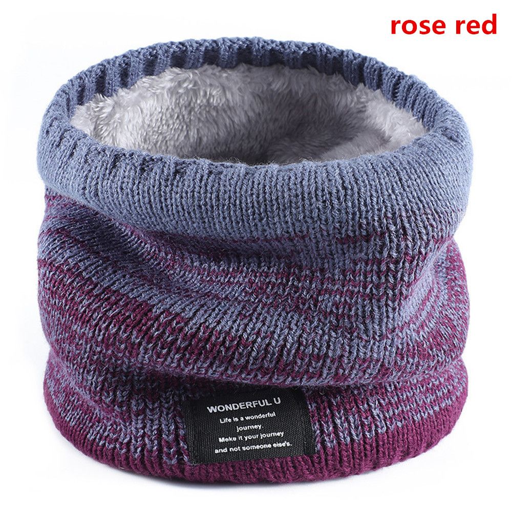 Foulard d&#39;hiver en cachemire épais pour homme et femme, cache-col, Bandana, tricoté, , résistant, masque de Ski, mouchoir: 12 rose red