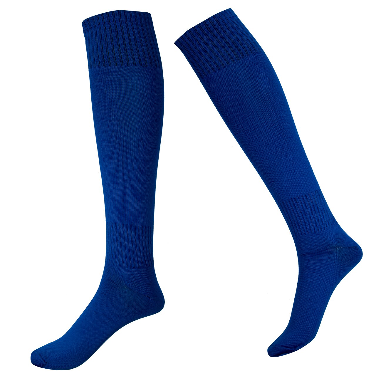 Hirigin-calcetines largos para hombre, medias altas hasta la rodilla, ideales para fútbol, béisbol, Hockey, blanco, amarillo Y azul: Colorful blue