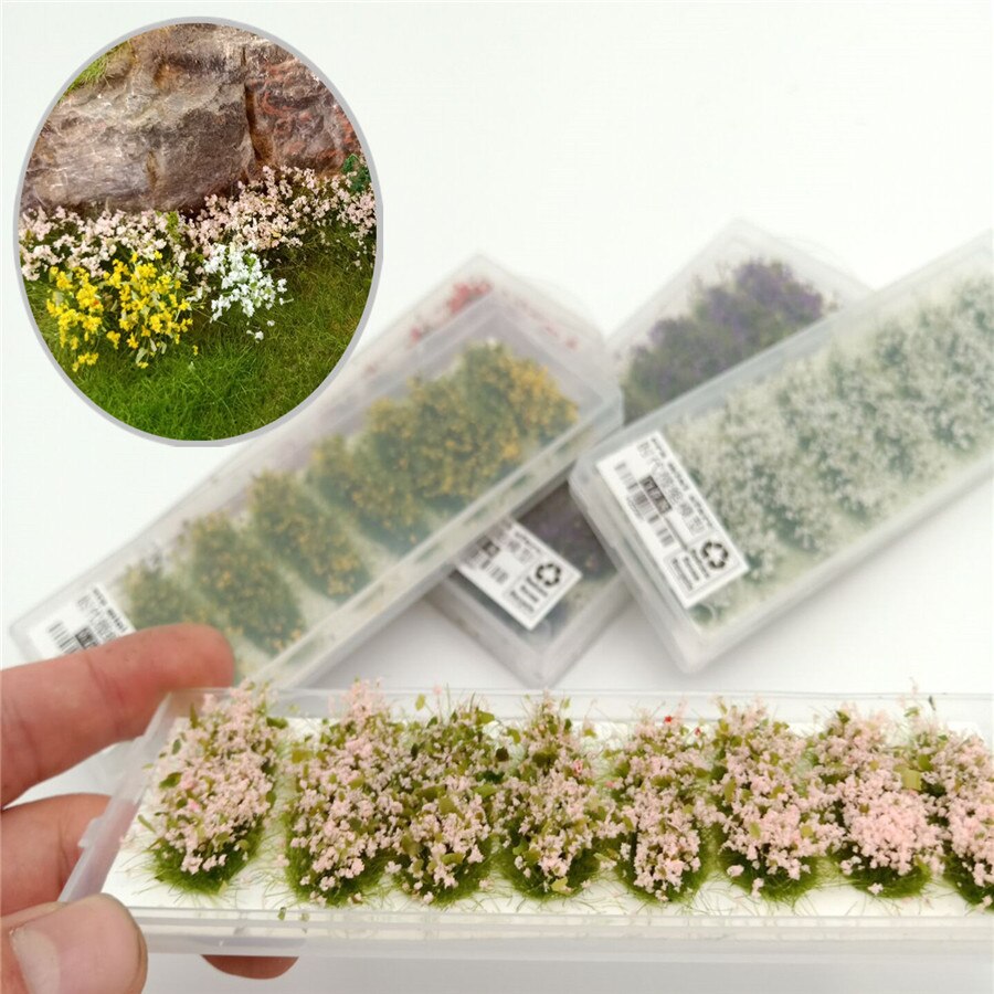 8 stück/box, künstliches grasmodell für sandkasten, diy-miniaturlandschaftsmaterial, ho-modellbahnanlage