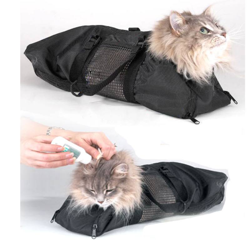 Verstelbare Mesh Kat Grooming Bad Tas Katten Wassen Zakken Carrier Voor Huisdieren Anti-Bite Anti-Kras Bag