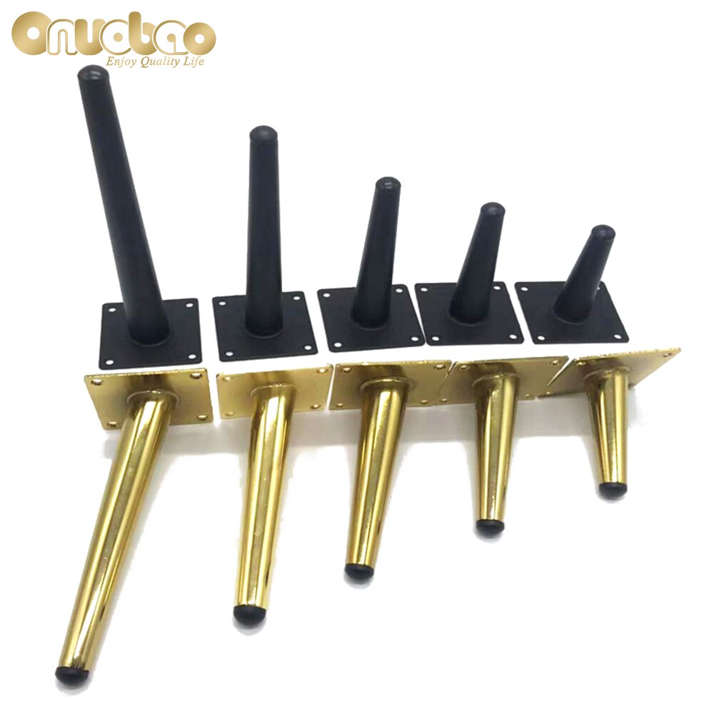 Onuobao-pattes obliques de meubles en fer forgé, 4 pièces, pieds de canapé, meuble de Table, haute résistance, pieds de Table, 10-30cm