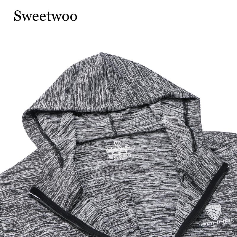 Løbejakke til mænd sport lange ærmer t-shirt stram fitness træningscenter fodbold reflekterende træningsfrakke jogging hættejakker