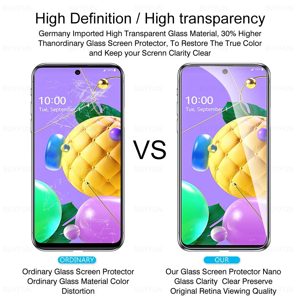 Glas Für LG K52 3 stücke kratzfest screen protector für LG K52 K 52 lmk520 lm-k520 HD volle abdeckung gehärtetes schutz glas