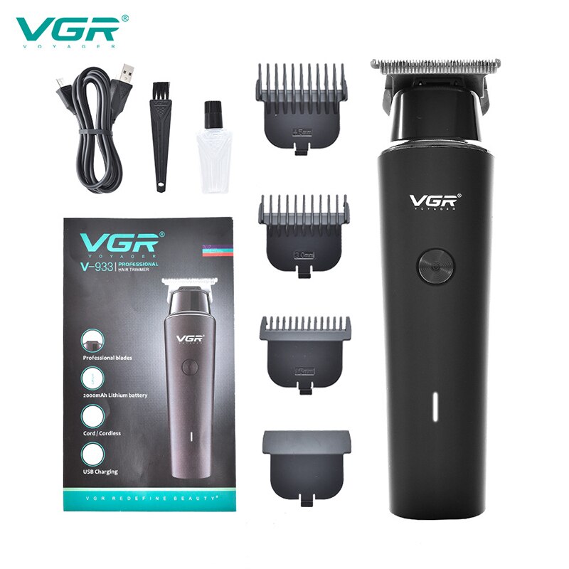 VGR Hair Clippers With Fade Blade Stagger-teeth Hair Cutting Machine hair trimmer fade haircut machine barbershop: black