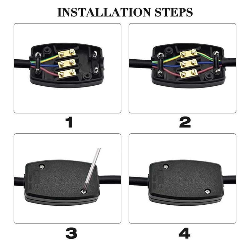 3 Terminal Electrical Junction Box 4 Pack Electrical Junction Box For Outdoor Lighting, Power And Automotive Wiring Retail