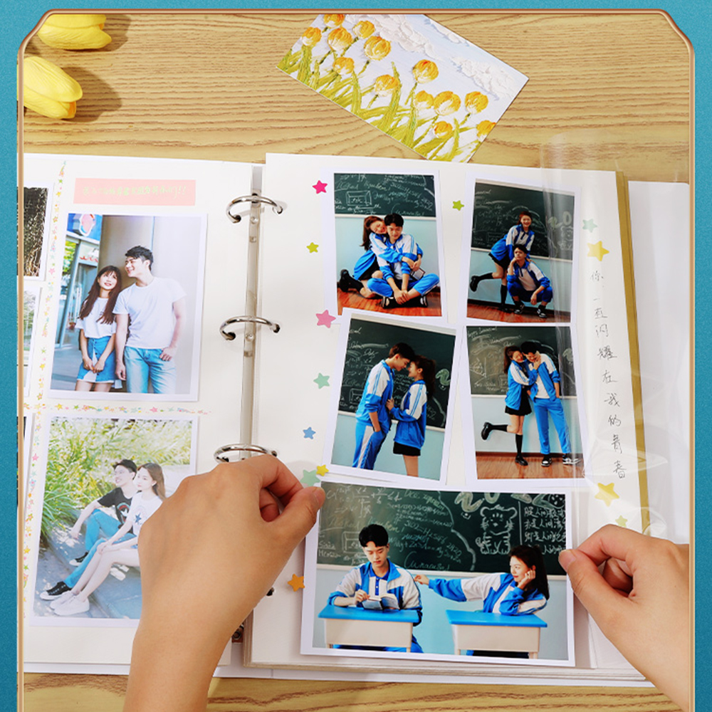 Loose-leaf Photo Album Large Capacity 30/40 Pages DIY Self Adhesive Commemorative Photo Storage Scrapbook Family Memory Book