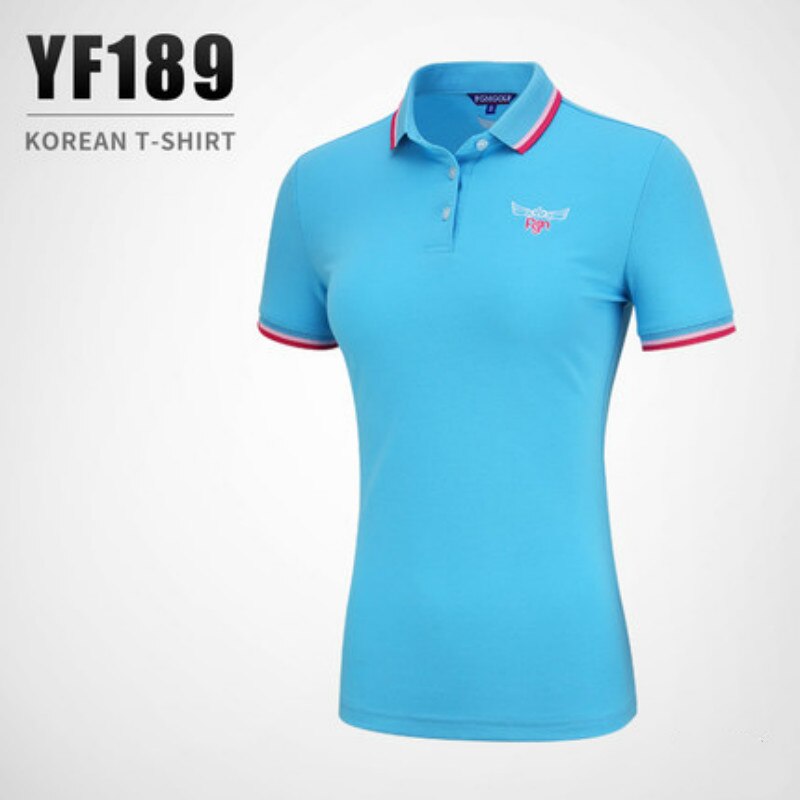 Pgm golfkläder damsportkläder sommar kortärmade damkläder  yf189: Blå / S