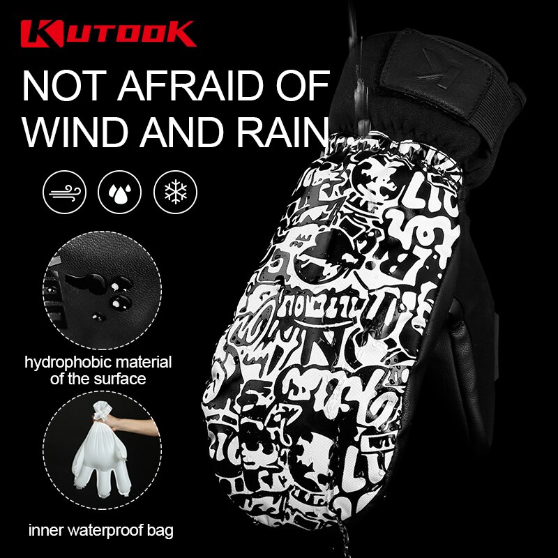 Guantes de esquí KUTOOK, guantes de esquí para invierno térmico, impermeables, a prueba de viento, para mujer y hombre, guantes cálidos para deportes al aire libre