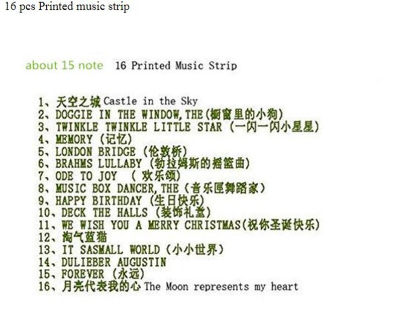 15 Note Make Your Own Music Box Punched Paper Strip