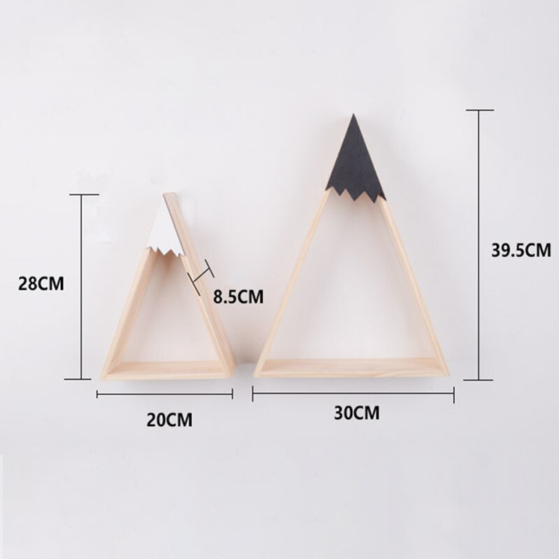 Estante de pared de madera para decoración del hogar, repisa flotante de estilo nórdico para habitación de bebé, montaña y nieve, JJJSN11451, 2 unids/set