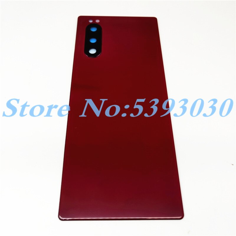 Originalt glas til sony xperia 5 x5 j8210 j8270 j9210 bagdæksel til bagdørshus udskiftning af batteridæksel: Rød