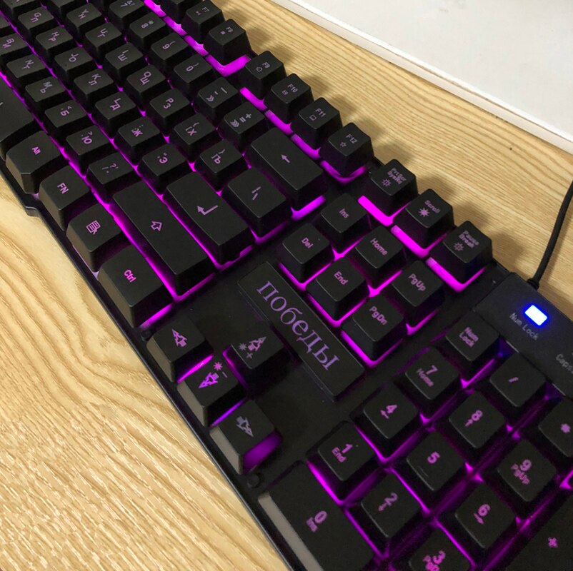 Russian Backlight Gaming keyboard Computer Keyboard mouse Mecanico Game Led Backlit Usb With Mechanical feel Russian keyboard