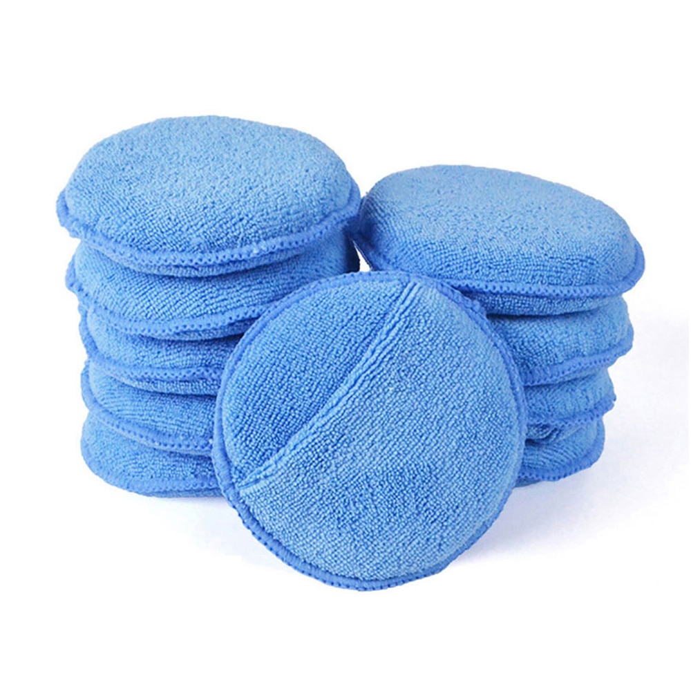 Aplikator wosku z mikrofibry 10 sztuk 5 "średnica ultra miękka mikrofibra z kieszonką na palec polski wosk samochodowy zastosuj zmywacz polerować naramienniki: 10szt Pocket Pad