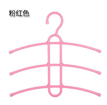 Magic Slip-resistant Plastic Drying Racks Fish Bone Multi-layer Clothes Hanger Wardrobe Organizer Clothing Support 2 Pieces/Lot: Pink