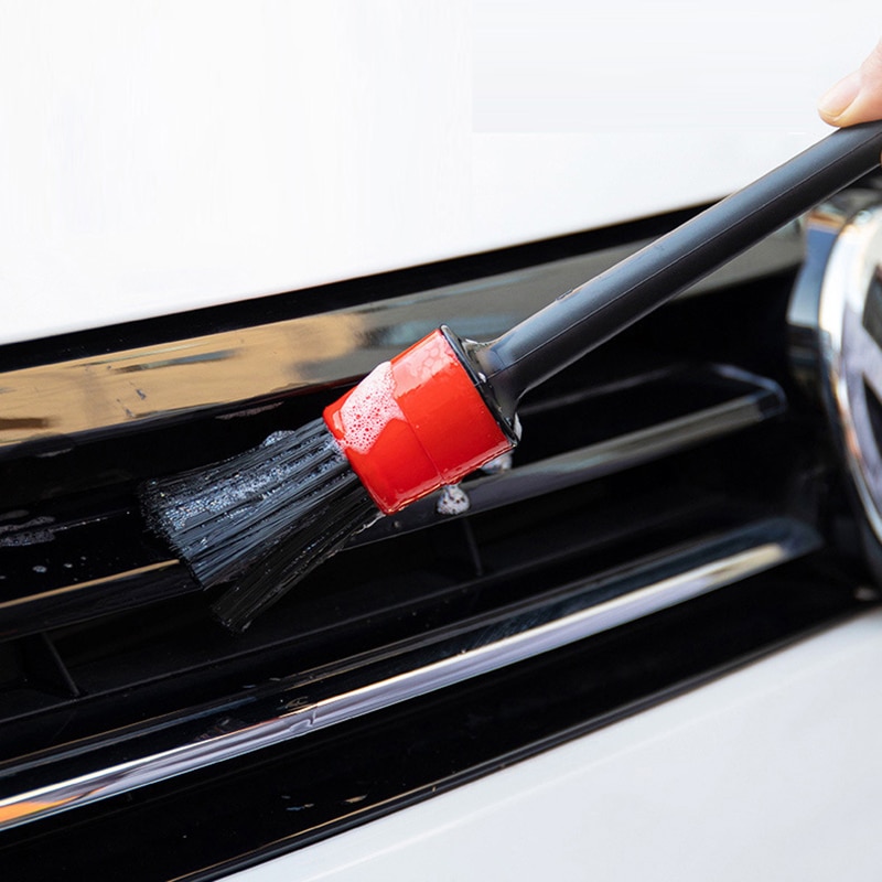 5 st naturligt vildsvinshår detalj borste bil rengöring detalj uppsättning bil detaljer för bil rengöring smuts damm ren borste