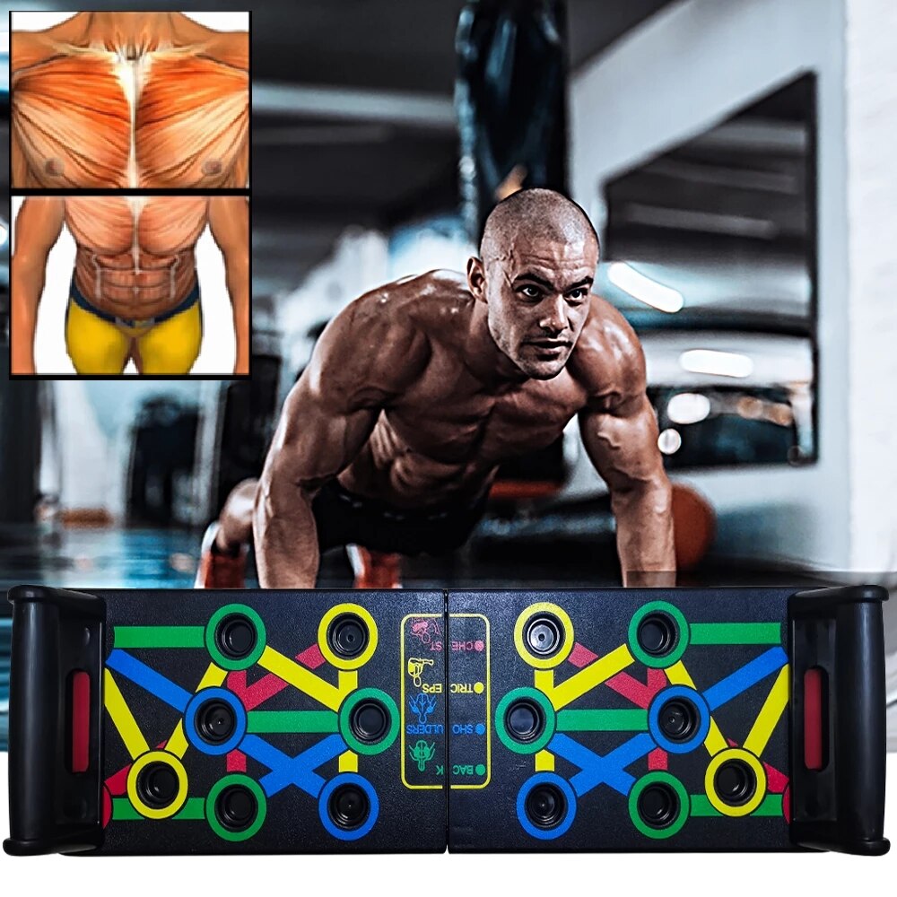 14 in1 Push-up Stand Push Up Rack Board System Fitness Workout Train Gym Exercise Pushup Board System Portable Fitness Equipment
