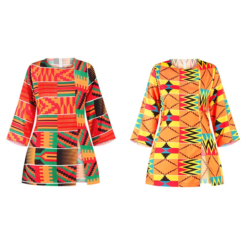Ropas de Mujeres Africanas Bazin Riche Dashiki T Shirt ropa de Impresión tradicional Vestido de estilo africano Ankara blusas blusa Tee