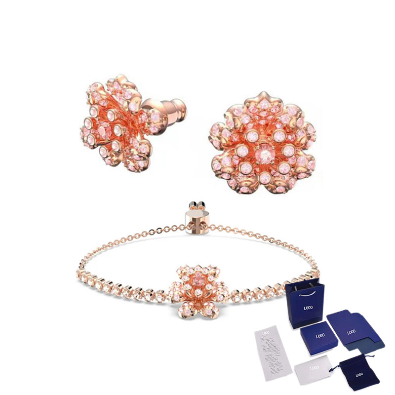 Magnifique ensemble de bijoux en plumes, fleurs et pierres précieuses avec boîte gratuite, lancement haut de gamme, très approprié comme pour votre petite amie: MULTI