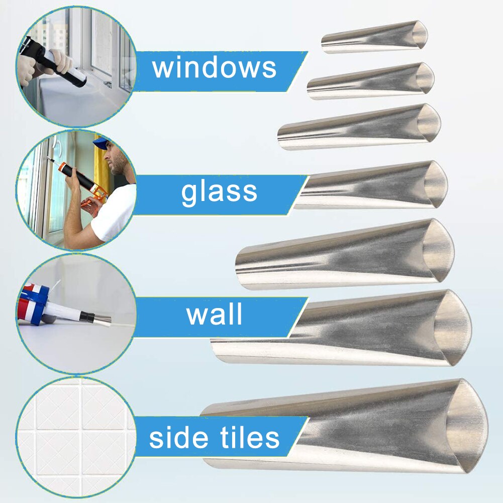16Pcs Kalefateren Nozzle Applicator Borstel Lijm Nozzle Tape Werkbladen Windows Finisher Breeuwen Nozzle Spatels Filler Applicator